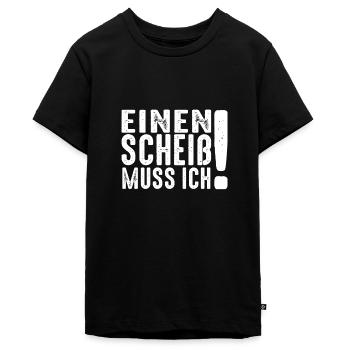 I have to shit! - Teenager Premium Organic T-Shirt - black - Front - AI Model Teenager Male light (155cm)