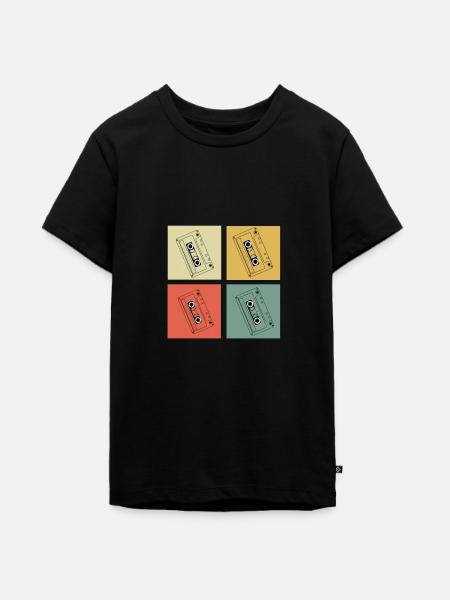 Kassette - Teenager Premium Bio T-Shirt - Schwarz