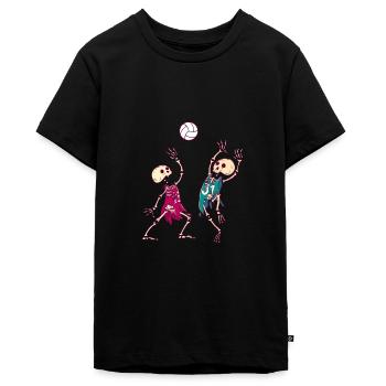 Volleyball - Teenager Premium Bio T-Shirt - Schwarz - Vorne - AI Model Teenager Male light (155cm)