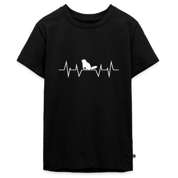 Biber - Teenager Premium Bio T-Shirt - Schwarz - Vorne - AI Model Teenager Male light (155cm)