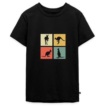 Känguru - Teenager Premium Bio T-Shirt - Schwarz - Vorne - AI Model Teenager Male light (155cm)