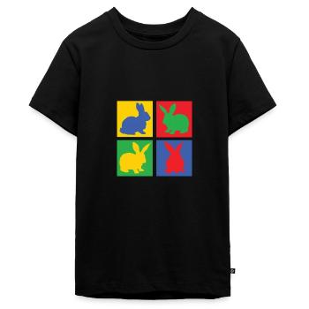 Hase - Teenager Premium Bio T-Shirt - Schwarz - Vorne - AI Model Teenager Male light (155cm)