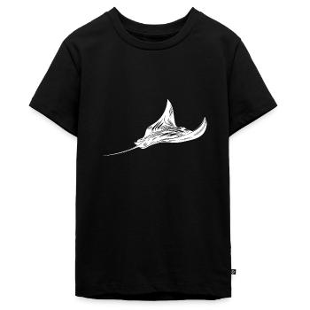 Eleganter riesiger Rochen im Unterwasser Flug - Teenager Premium Bio T-Shirt - Schwarz - Vorne - AI Model Teenager Male light (155cm)