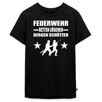 Feuerwehr - Teenager Premium Bio T-Shirt - Schwarz - Vorne - AI Model Teenager Male light (155cm)