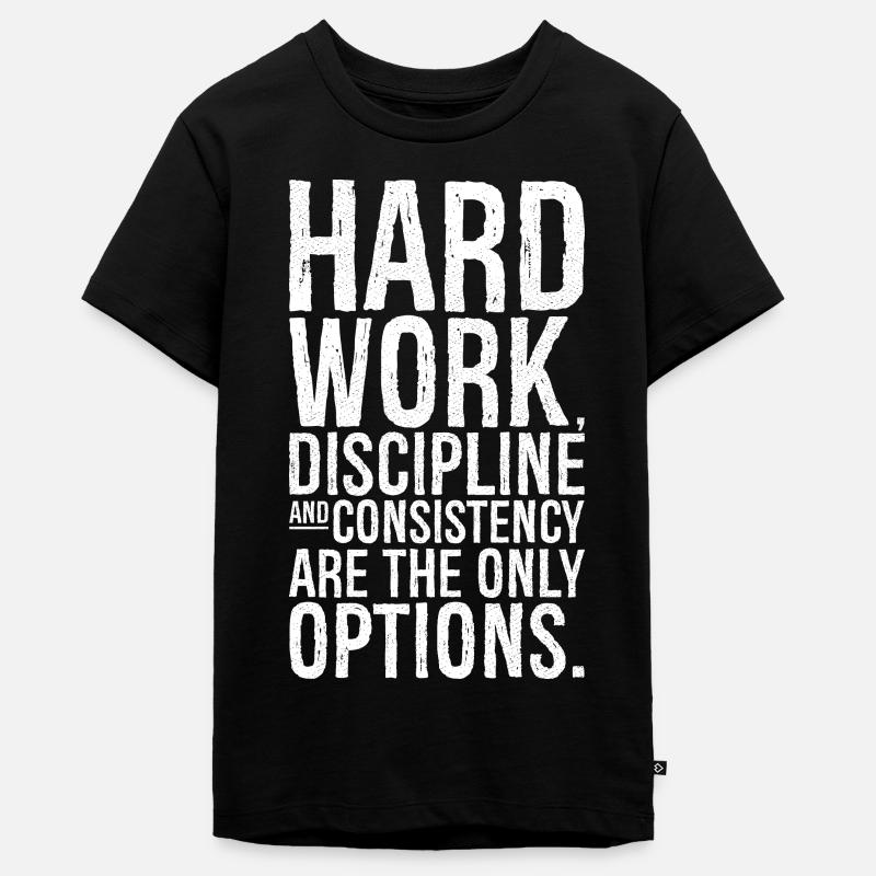 le travail acharné, la discipline et la cohérence sont les clés - T-shirt Premium bio Ado - noir