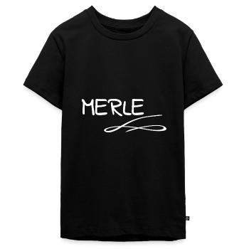 Merle - Teenager Premium Bio T-Shirt - Schwarz - Vorne - AI Model Teenager Male light (155cm)