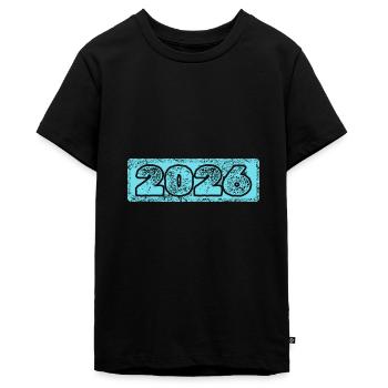2026 - T-shirt Premium bio Ado - noir - Devant - AI Model Teenager Male light (155cm)