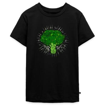 Broccoli broccoli groenten - Tieners Premium Bio T-shirt - zwart - Voor - AI Model Teenager Male light (155cm)