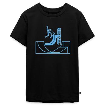 Trottinette Freestyle Scoot 2 Street Skatepark - T-shirt Premium bio Ado - noir - Devant - AI Model Teenager Male light (155cm)