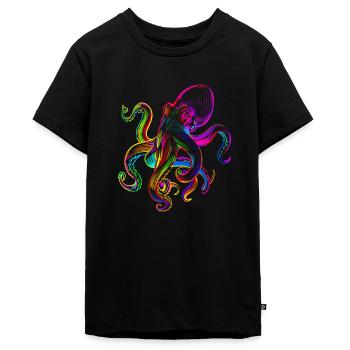 Oktopus Oktopusse lustige bunte - Teenager Premium Bio T-Shirt - Schwarz - Vorne - AI Model Teenager Male light (155cm)