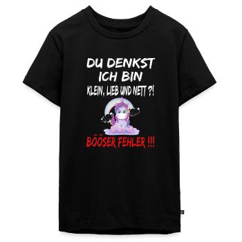 Du Denkst Ich Bin Klein Lieb Und Nett Böser Fehler - Teenager Premium Bio T-Shirt - Schwarz - Vorne - AI Model Teenager Male light (155cm)