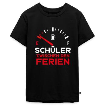 SCHULE LUSTIG SCHÜLER ZWISCHEN DEN FERIEN SCHÜLER - Teenager Premium Bio T-Shirt - Schwarz - Vorne - AI Model Teenager Male light (155cm)