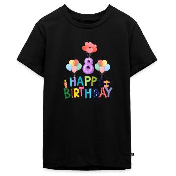 Happy Birthday 8. Geburtstag - Teenager Premium Bio T-Shirt - Schwarz - Vorne - AI Model Teenager Male light (155cm)