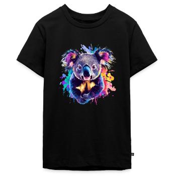 Koala - Teenager Premium Bio T-Shirt - Schwarz - Vorne - AI Model Teenager Male light (155cm)