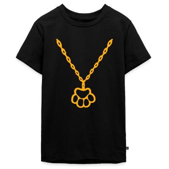 Katze Pfote Hund Tier Halskette Halsband Schmuck - Teenager Premium Bio T-Shirt - Schwarz - Vorne - AI Model Teenager Male light (155cm)