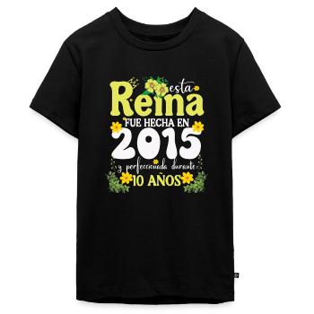 10 Jahre 2015 Vintage Retro Geburtstagsgeschenk - Teenager Premium Bio T-Shirt - Schwarz - Vorne - AI Model Teenager Male light (155cm)