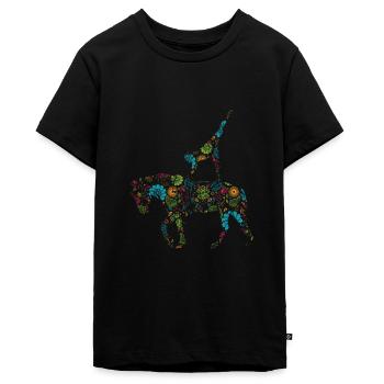 Voltigieren Volti Voltigier Pferde Pferdemädchen - Teenager Premium Bio T-Shirt - Schwarz - Vorne - AI Model Teenager Male light (155cm)