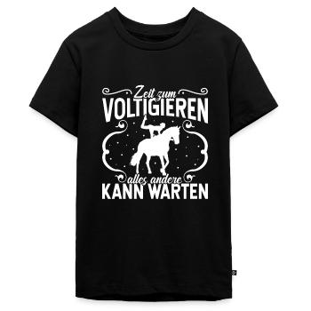 Voltigieren Volti Voltigier Pferde Pferdemädchen - Teenager Premium Bio T-Shirt - Schwarz - Vorne - AI Model Teenager Male light (155cm)
