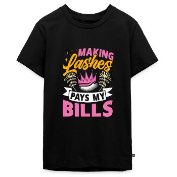 Lash Tech - Teenager Premium Bio T-Shirt - Schwarz - Vorne - AI Model Teenager Male light (155cm)
