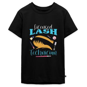 Lash Tech - Teenager Premium Bio T-Shirt - Schwarz - Vorne - AI Model Teenager Male light (155cm)