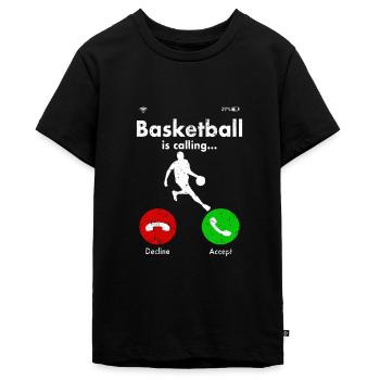 Basketballer Basketball Korb Slamdunk Geschenkidee - Teenager Premium Bio T-Shirt - Schwarz - Vorne - AI Model Teenager Male light (155cm)