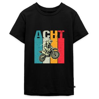 Kinder 8. Geburtstag Motocross Motorcross 8 Jahre - Teenager Premium Bio T-Shirt - Schwarz - Vorne - AI Model Teenager Male light (155cm)
