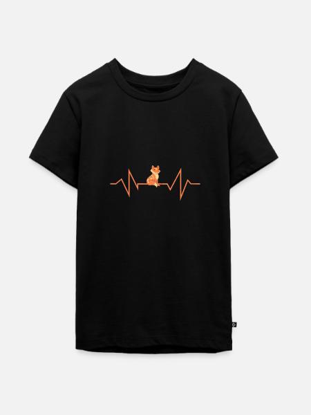 Fuchs Waldtiere - Teenager Premium Bio T-Shirt - Schwarz