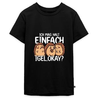 Igel - Teenager Premium Bio T-Shirt - Schwarz - Vorne - AI Model Teenager Male light (155cm)