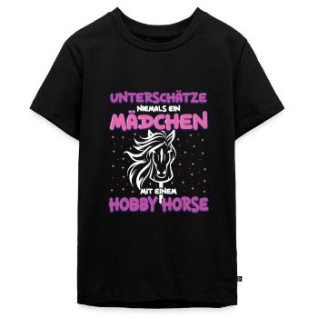 Hobby Horse Hobby Horsing Steckenpferd - Teenager Premium Bio T-Shirt - Schwarz - Vorne - AI Model Teenager Male light (155cm)