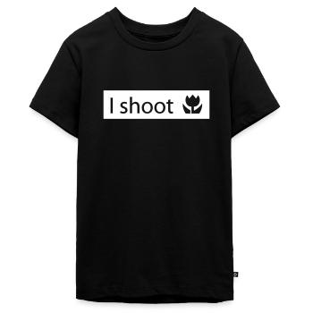 i shoot macro photos - T-shirt Premium bio Ado - noir - Devant - AI Model Teenager Male light (155cm)