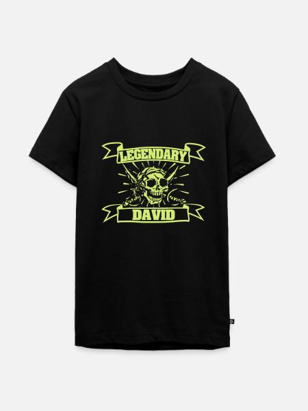 Geschenk für David - Teenager Premium Bio T-Shirt - Schwarz