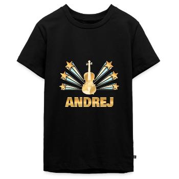 Musikinstrument Andrej - Teenager Premium Bio T-Shirt - Schwarz - Vorne - AI Model Teenager Male light (155cm)