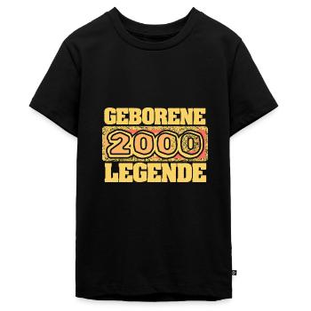 2000 - T-shirt Premium bio Ado - noir - Devant - AI Model Teenager Male light (155cm)
