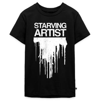 Artiste affamé - Lumineux - T-shirt Premium bio Ado - noir - Devant - AI Model Teenager Male light (155cm)