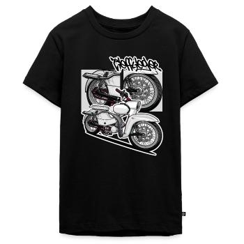 Star (weiß) // Illustration - Teenager Premium Bio T-Shirt - Schwarz - Vorne - AI Model Teenager Male light (155cm)
