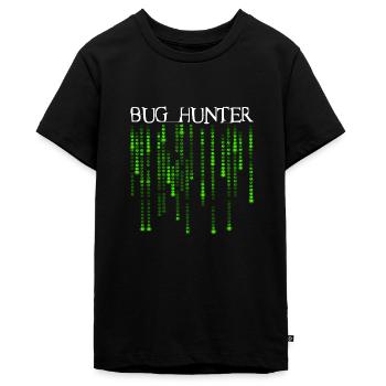 Bug Hunter - Neon Green Source Code Bugs - Teenager Premium Organic T-Shirt - black - Front - AI Model Teenager Male light (155cm)