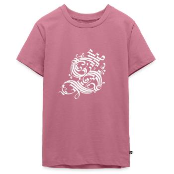 Noyau médiéval Initiales médiévales Noyau de château - T-shirt Premium bio Ado - mauve - Devant - AI Model Teenager Male light (155cm)
