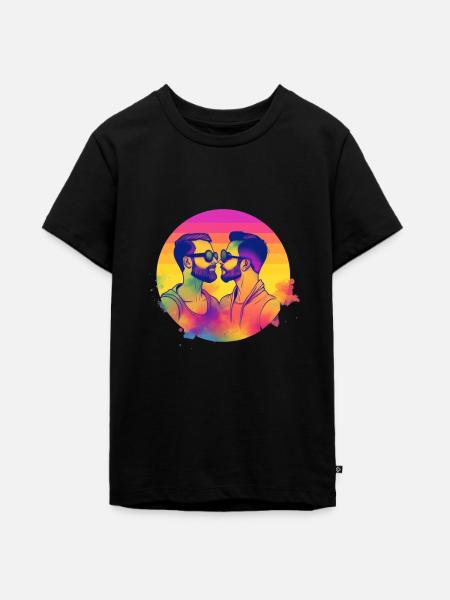 Pride Love Men - Teenager Premium Bio T-Shirt - Schwarz
