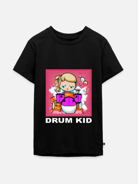 DRUM KID DRUM KIT - Teenager Premium Bio T-Shirt - Schwarz