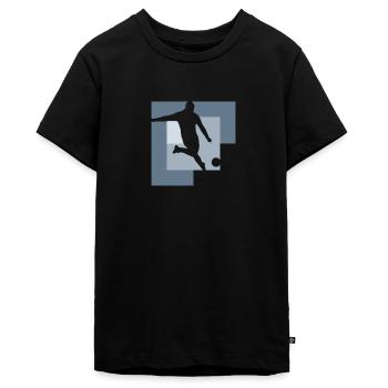 Fussball Kicker Tormann Kopfball - Teenager Premium Bio T-Shirt - Schwarz - Vorne - AI Model Teenager Male light (155cm)