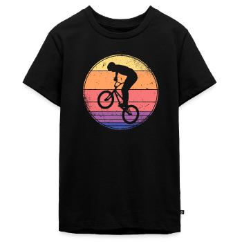 BMX Fahrrad Retro Kinder Motiv Freestyle BMX Junge - Teenager Premium Bio T-Shirt - Schwarz - Vorne - AI Model Teenager Male light (155cm)