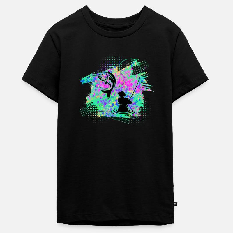 Angeln Angler - Teenager Premium Bio T-Shirt - Schwarz