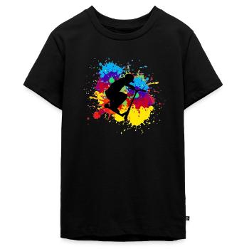 scooter stunt - Teenager Premium Bio T-Shirt - Schwarz - Vorne - AI Model Teenager Male light (155cm)