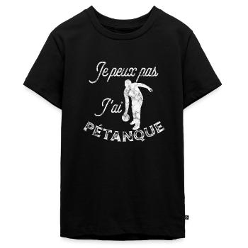 Évolution Pétanque J'peux pas j'ai Pétanque - T-shirt Premium bio Ado - noir - Devant - AI Model Teenager Male light (155cm)