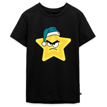 Angry Christmas Star - Fun Design - Winteredtion - Teenager Premium Bio T-Shirt - Schwarz - Vorne - AI Model Teenager Male light (155cm)