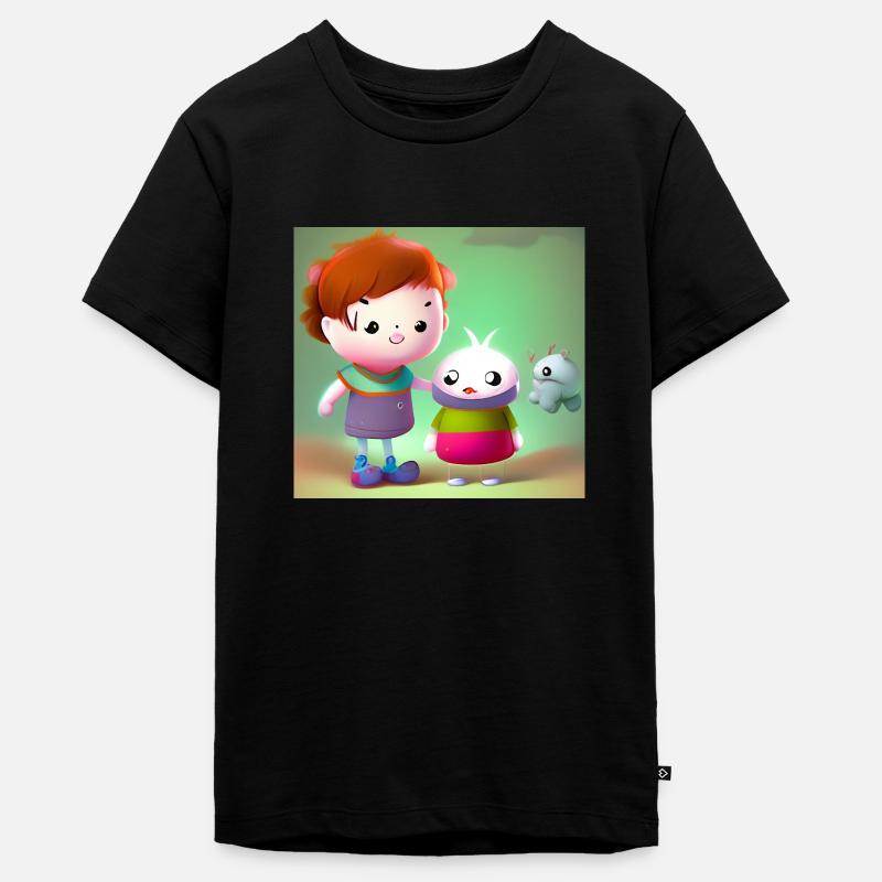 Garçon et meilleurs amis - T-shirt Premium bio Ado - noir