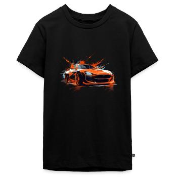 Cool Racing Car Racer Sport Lover Supercar Turbo - Teenager Premium Organic T-Shirt - black - Front - AI Model Teenager Male light (155cm)
