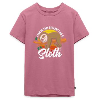 I Can Be Lazy T-Shirt - Teenager Premium Organic T-Shirt - mauve - Front - AI Model Teenager Male light (155cm)