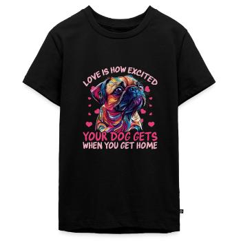 Cute Pug Dog Owner - Teenager Premium Organic T-Shirt - black - Front - AI Model Teenager Male light (155cm)