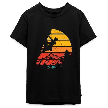 Wall Climbing Rock Climbing - Teenager Premium Organic T-Shirt - black - Front - AI Model Teenager Male light (155cm)